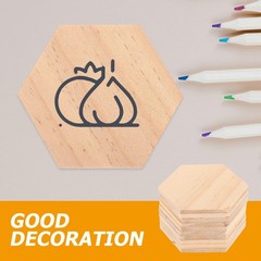 25Pcs Durable Wood Hexagon Ornaments Smooth Surface for Wedding Party Decor