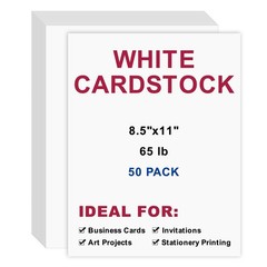 Cardstock 8.5 x 11, 50Pcs 65lb/180gsm Thick Printer 50pcs, White