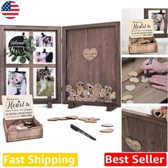 Rustic Wedding Guest Book Alternative | Acrylic Frame 80 Hearts | Unique Rece…