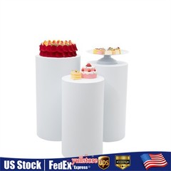 3 Piece Round Cylinder Pedestal Stands For Party Wedding Party Display Decor