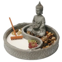 Nature’s Mark Mini Zen Garden Kit for Desk with Lotus, Buddha Multicolor