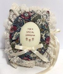 Handmade Fabric Lace Picture Album 4″x6″ Photo Ribbon Floral For A Special Gma