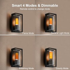Upgraded LED Flame Light, Rechargeable Flameless Candles Remote Control 2Pcs