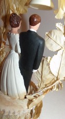 1959 Incredible Vintage 1950’s Wedding Cake Topper Silk Flower Bell Top