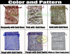 25/50/100pcs Print Pattern Organza Pouches Jewelry Wedding Favor Bags 6.7″x4.73″