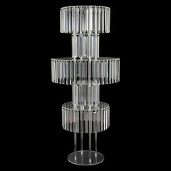 5-Tier Acrylic Flower Stand With Crystal Curtain 43.3 in Clear Wedding Display