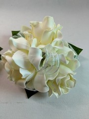 Handmade gardenia wrist corsage and boutonniere Set