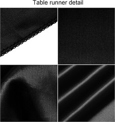 4x Table Runner 12″ x 108» Black Satin Bright Silk Smooth Wedding Party Banquet