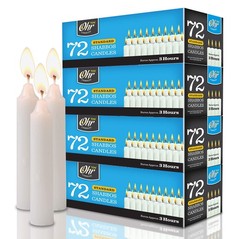 Ohr Candles Shabbat Candles Traditional Shabbos Candles 3 Hour 72 Count Pack Of
