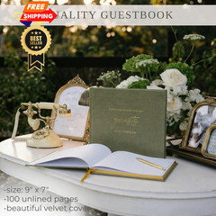 ZICOTO Beautiful Wedding Guest Book for Your Reception – Simply Sage
