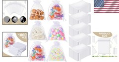 Pack of 1000 White Organza Bags 3×4 Inches for Jewelry Candy