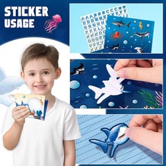 WERNNSAI 69 PCS Stationery Letter and Envelopes, Shark Kids Stationery Set, L…