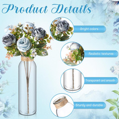 Blue Rose Centerpiece Decor – 10 Sets with Mason Jars for Weddings & Events