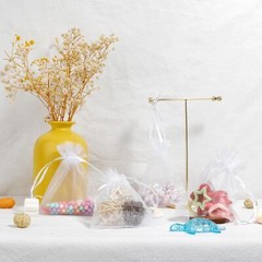 Organza Bags, White 50Pcs, Sheer 1 Count (Pack of 50), white