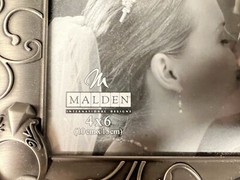 Malden Mr & Mrs Picture Frame Brushed Metal 4×6 Photo Wedding Shower Present