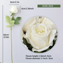 Buart Artificial Silk Flowers Real Touch Realistic Roses Bouquet Long Stem fo…