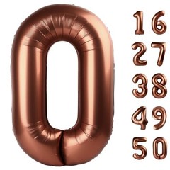 40 Inch Balloon Balloon,Chocolate Jumbo Mylar Foil Helium Number 0 Dark Brown