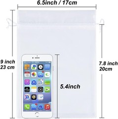 100 Pcs White Sheer Organza Bags 6X9 Inch for Christmas Wedding Party Favors