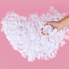 Battife 7.1 Oz White Heart Shaped Confetti, 30000PCS Tissue Paper, Table