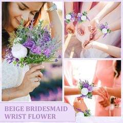 36 Pcs Wedding Corsage and Boutonniere Set Artificial Rose Wedding Corsage Wr…