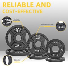 Fitvids 2 Inch Olympic Barbell Weight Plates Set 35 Lb2.5-10 Lb Barbell Weight