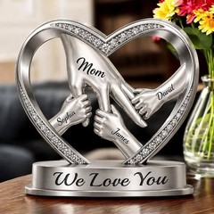 Personalized Mom Holds Kid’s Hands Acrylic Block Custom Family Birthday Gift