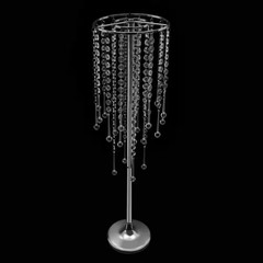 29.5 In. H Silver Iron Acrylic Beads Decor Flower Stands Decorative Vases Weddin