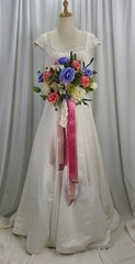 Bright Victorian Garden Boho Faux Silk Wedding Bouquet
