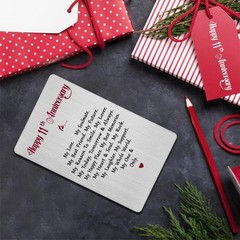 11 Year Anniversary Card for Him Her Women Men- Steel 11th Wedding Anniversar…