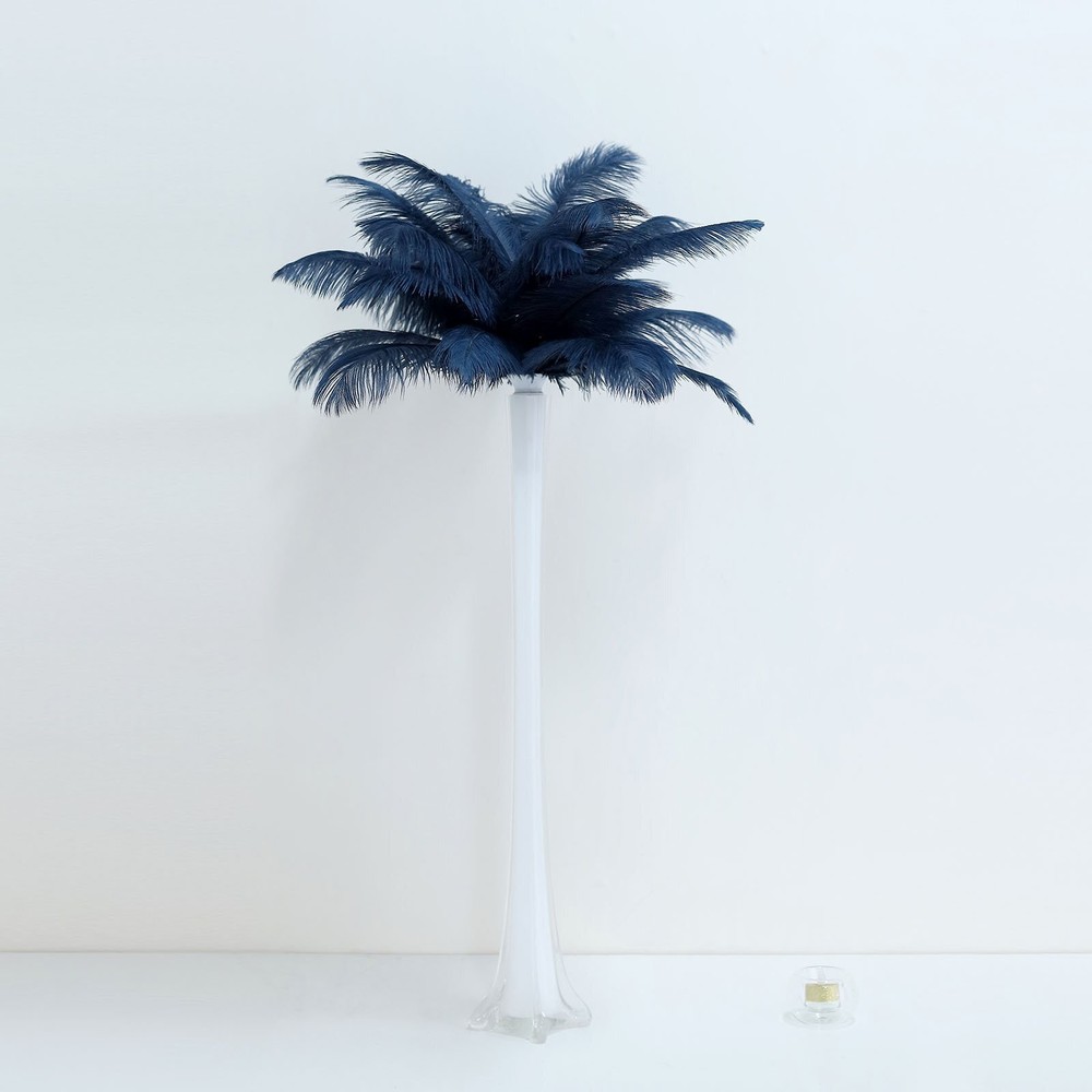 12 pcs 13-15″ long Navy Blue Genuine Ostrich FEATHERS Wedding Party Centerpieces