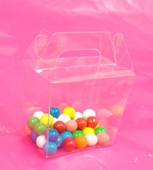 50~ 3-1/2×2-3/8×3-3/4″ Clear PET Plastic Chinese Take Out Party Favor Box Boxes