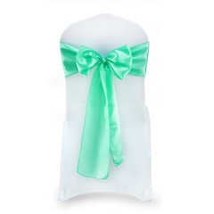 100 Mint Satin Chair Sashes Silky Sateen Chair Bows wedding party Venue décor