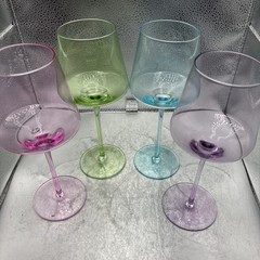 Physkoa Colored Wine Glasses Set 4 16OZ Colorful Wine Glass With Tall Long St…