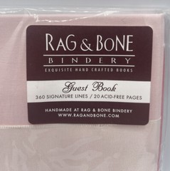 Rag & Bone Bindery Signature GUEST BOOK Pink & White Bow Wedding