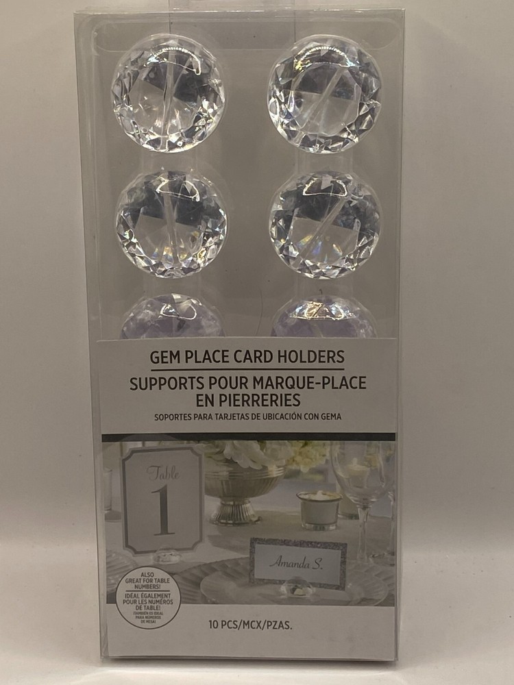 NEW 10 PC GEM PLACE CARD HOLDERS PARTY WEDDING HOLIDAY FREE SHIP