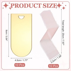 10Pcs 3.54 x 1.77 Inch Arched Acrylic Name Cards, Mirror Gold