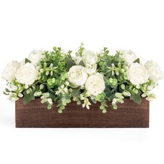 Dahey Centerpiece Table Decorations for Dining Room 14.1″ x 4.7″ x 3.1, White