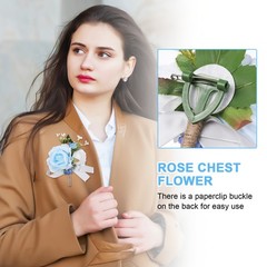 1Set Multicolor Rose Wristlet and Boutonniere Corsage Set for Bridal and Prom