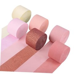 Crepe Paper Streamers Party Decorations, 6 Rolls Pink Rose Gold Party rose gold