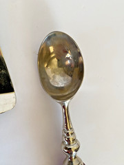 Wedding Cake Server Set & Ice Cream Scoop w/ Red Glass Bead Handles India VG