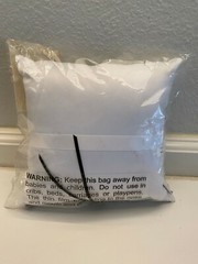 New Wedding Ring Pillow w/Black and White Design 7.5″ x 7.5″