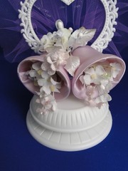 New Vintage Wilton Petite «Bells & Buds lilac Wedding CakeTop, 106-1003