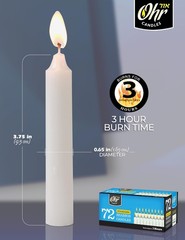 Ohr Candles Shabbat Candles Traditional Shabbos Candles 3 Hour 72 Count Pack Of