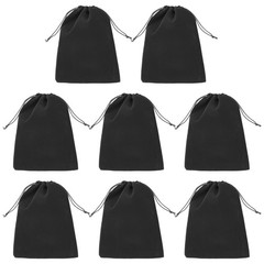 8Pcs Velvet Gift Bags 7 x 9″ Velvet Drawstring Jewelry Pouches Black