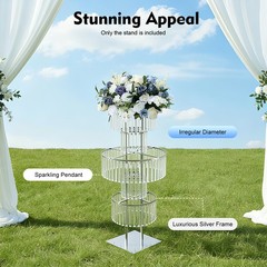 43.3in 6.5kg Round Flower Stand Desktop for Wedding Reception/Party/Home Decor