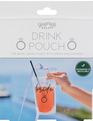 Ginger Ray The Bride Hen Party Cocktail Drink Pouch with Straw and Lanyard