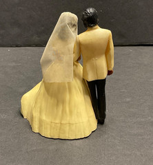 Vintage Wedding Cake Topper 1950’s 1960’s Bride and Groom Figurine Plastic