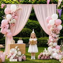 8FT Square Backdrop Stand Heavy Duty, Gold Metal with Triangle Base. Metal