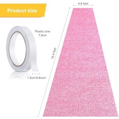 Carpet Runner for Party 4.6 x 60 Feet Runway Rug 4.6 x 16.4 Feet Glitter Pink
