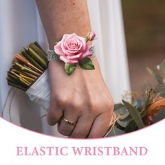 4 Pcs Elastic Wrist Corsage Bracelet Rhinestone Wedding Prom Anniversary